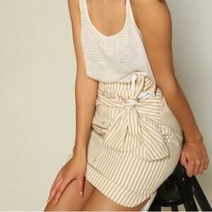 LINE‎ + DOT Tan Striped Mini Skirt Ryline XS NWT
